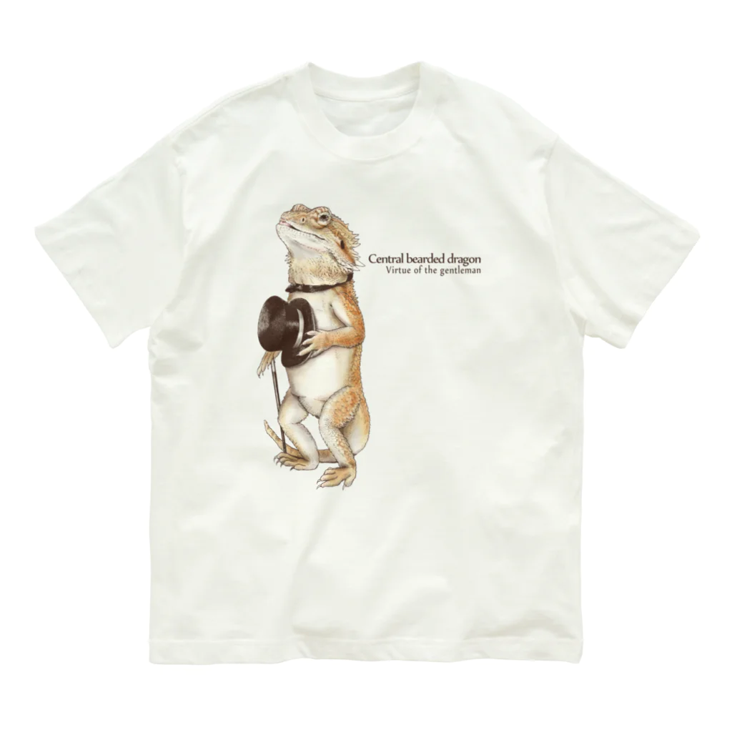 アトリエPTIMOのフトアゴヒゲトカゲ紳士 Organic Cotton T-Shirt