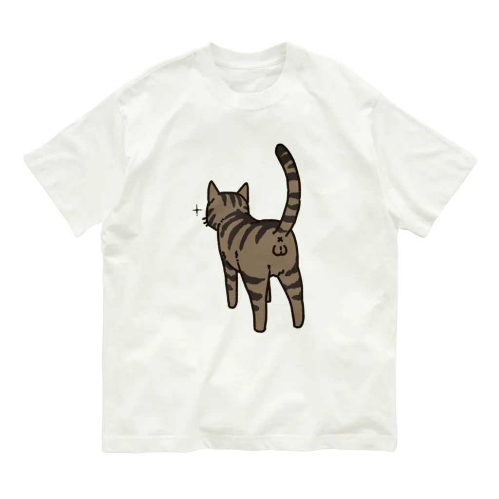 ねこけつω（キジトラ） / RiotoのオーガニックコットンTシャツ