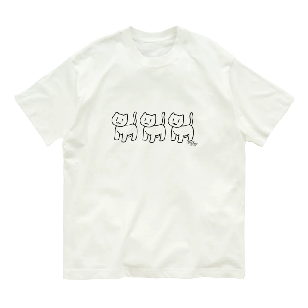 Plants〜ねこと柴犬〜の3ねこTシャツ Organic Cotton T-Shirt