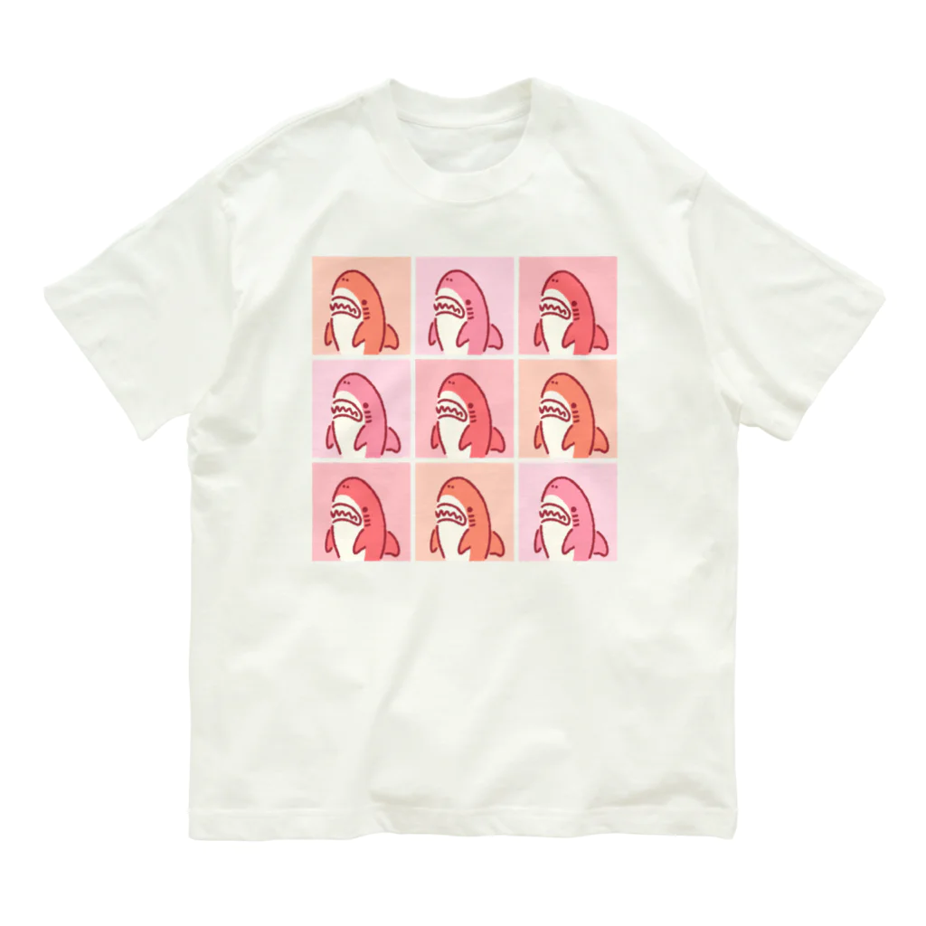 サメ わりとおもいの9匹のサメピンク Organic Cotton T-Shirt