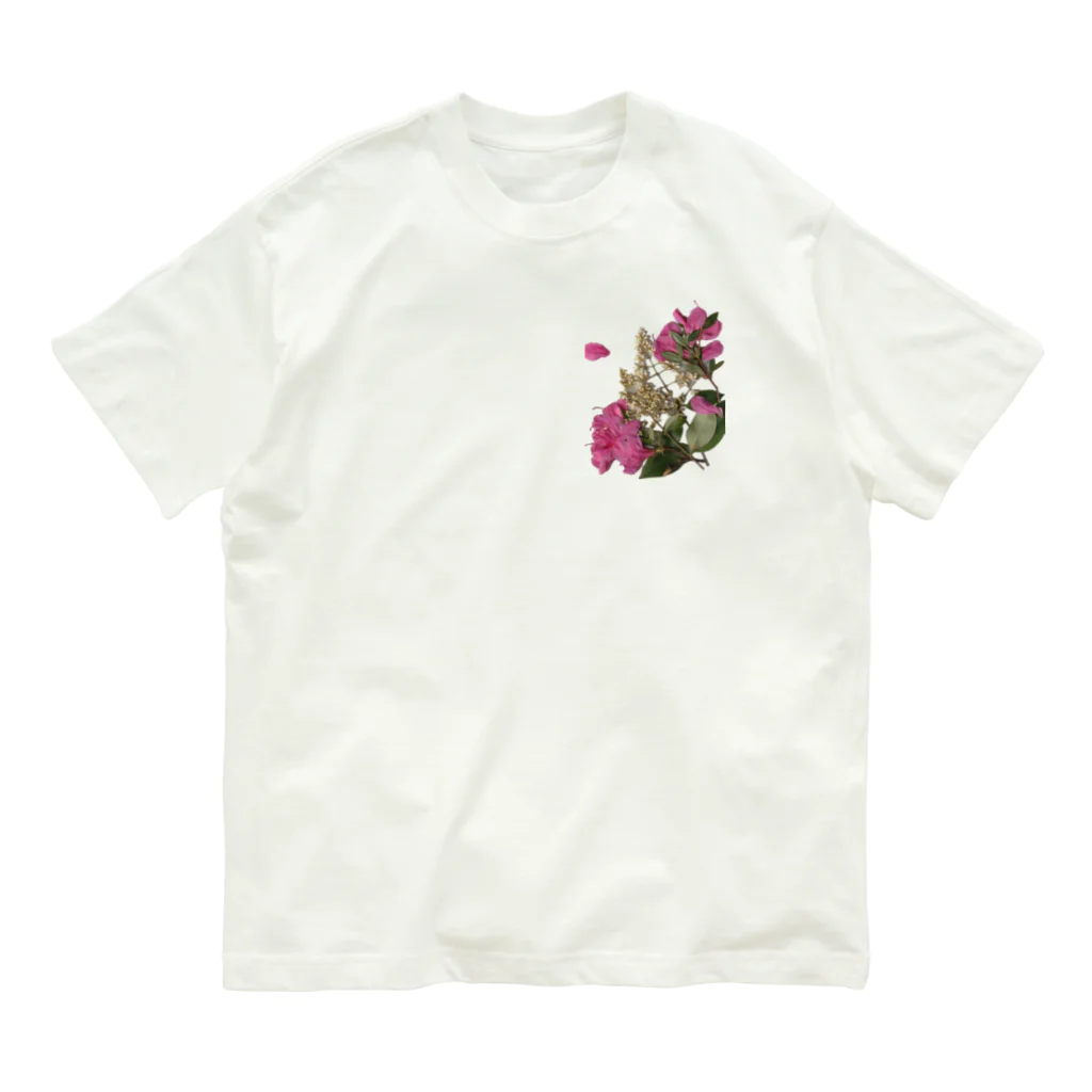 世界平和おじさんのOSHIBANA～花～ オーガニックコットンTシャツ