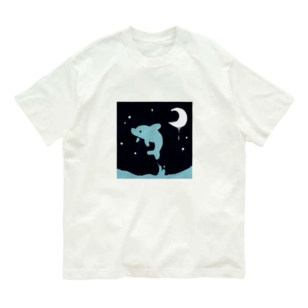 011sanukiの深夜　イルカ オーガニックコットンTシャツ