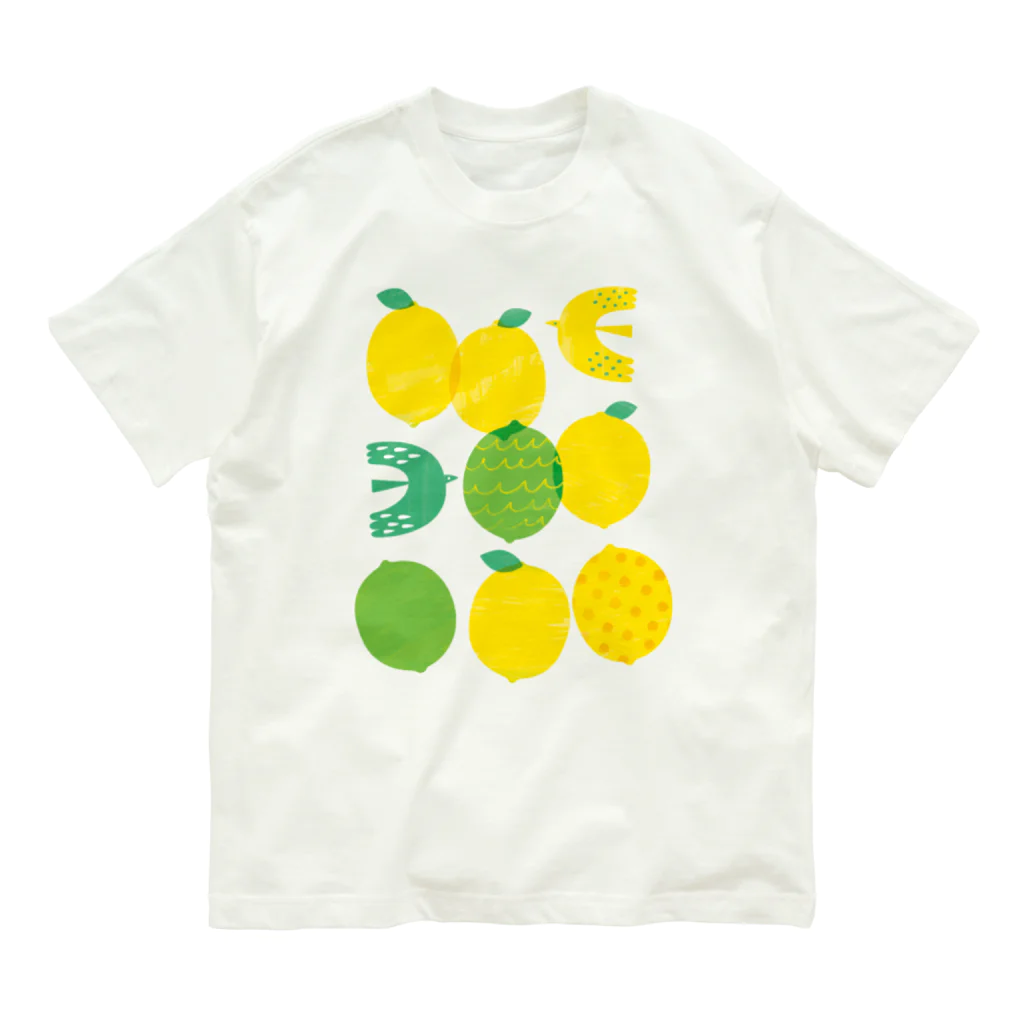 raindropのレモンと鳥 Organic Cotton T-Shirt