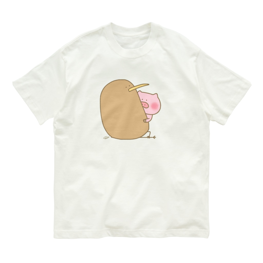 キウイさんとハグ Organic Cotton T Shirt By ぷんちん Lineスタンプや絵文字販売中 Puntin Suzuri