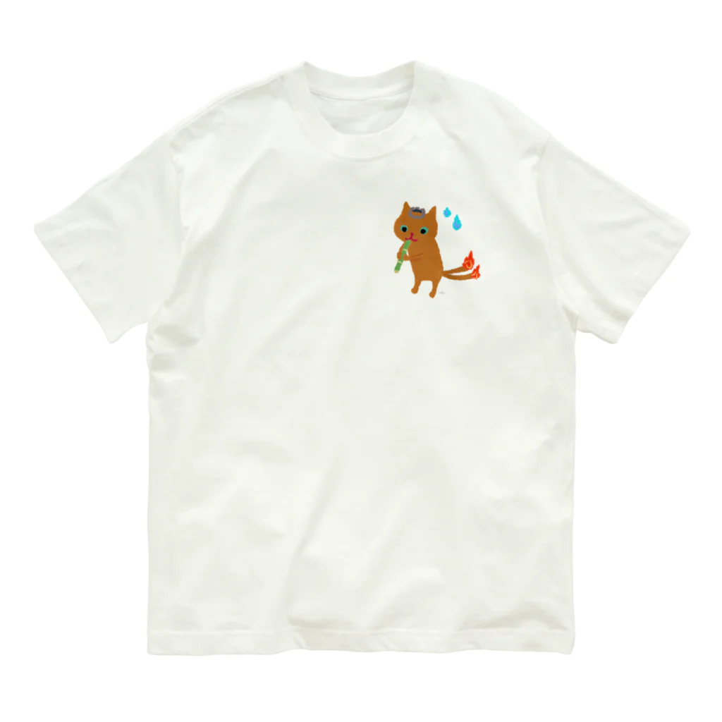 おばけ商店のおばけTシャツ＜五徳猫＞ Organic Cotton T-Shirt