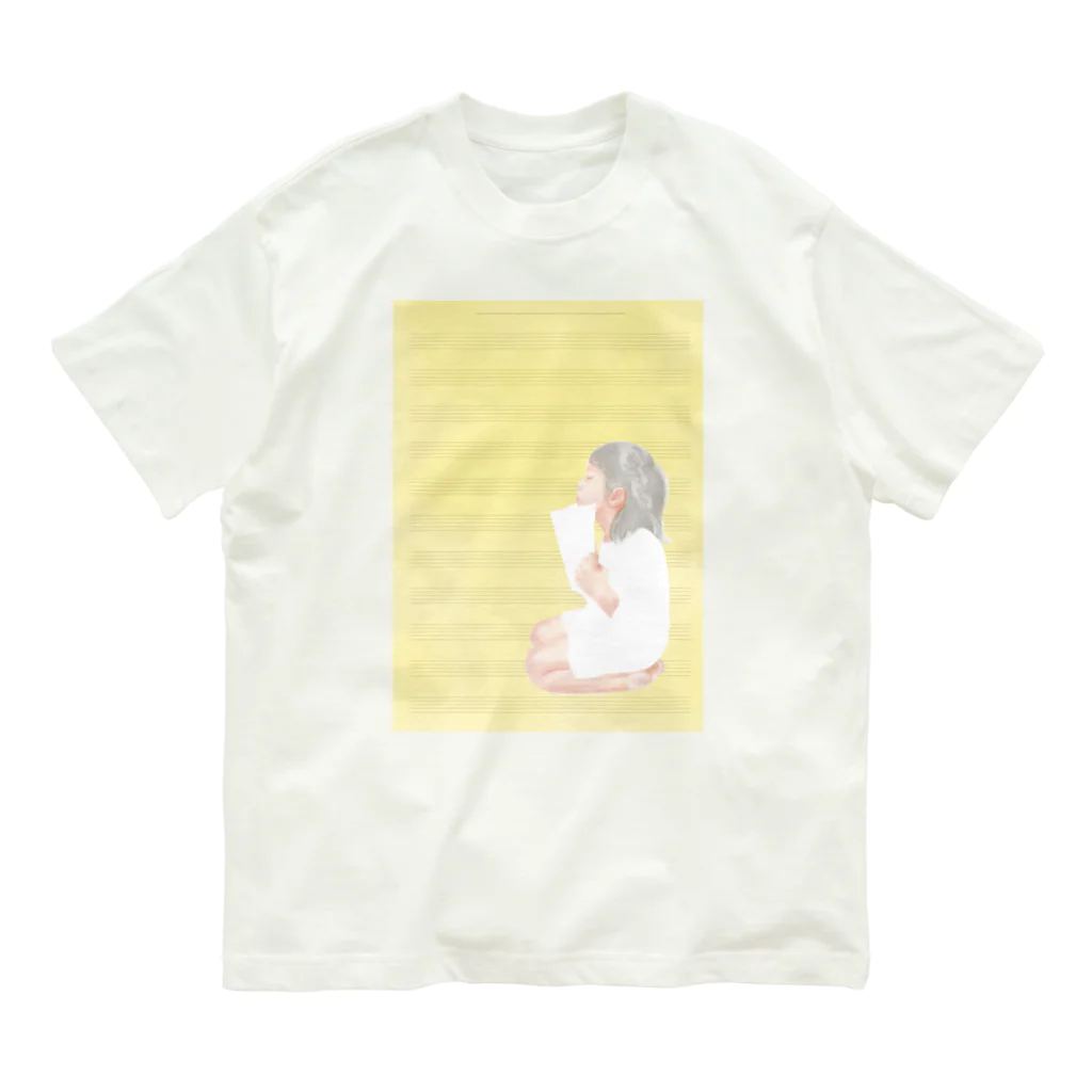 リトマスブルーム の読書少女（音楽） オーガニックコットンTシャツ