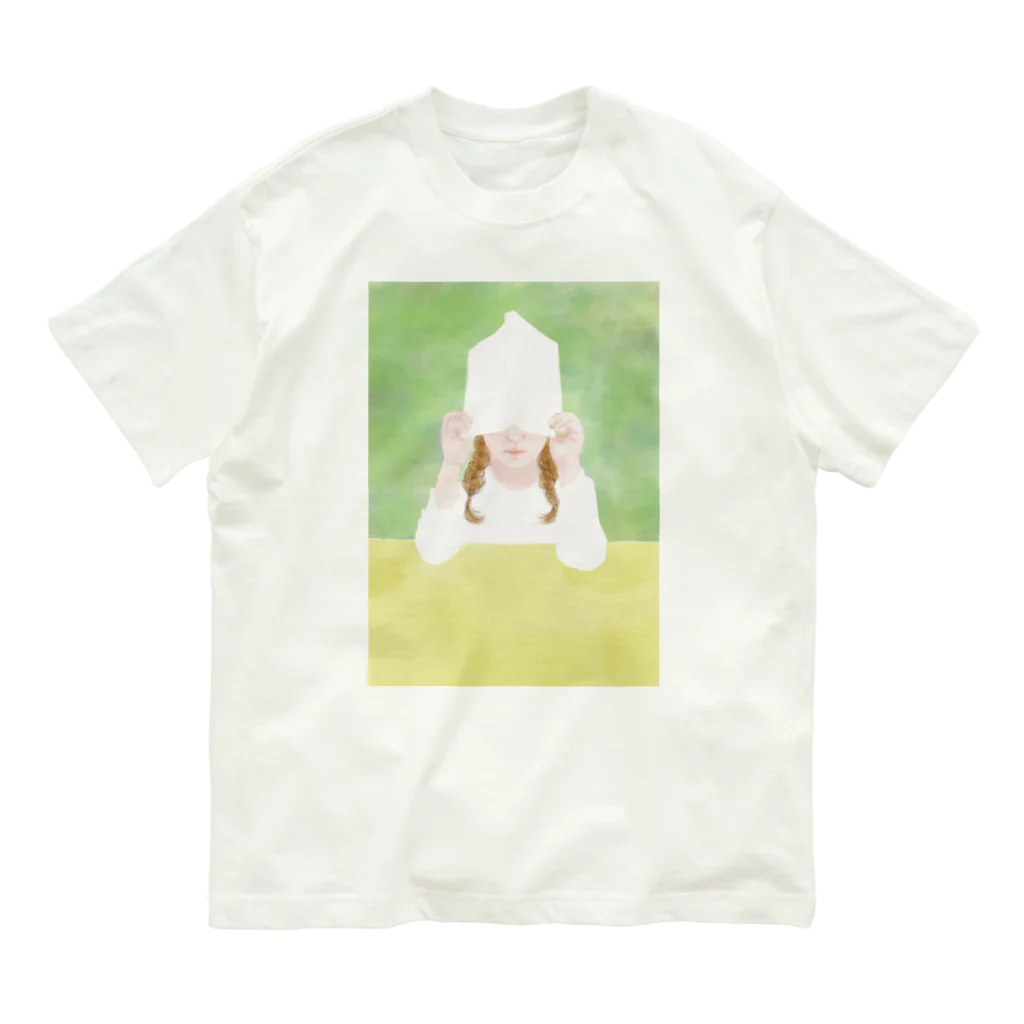 リトマスブルーム の読書少女（三つ編み） オーガニックコットンTシャツ