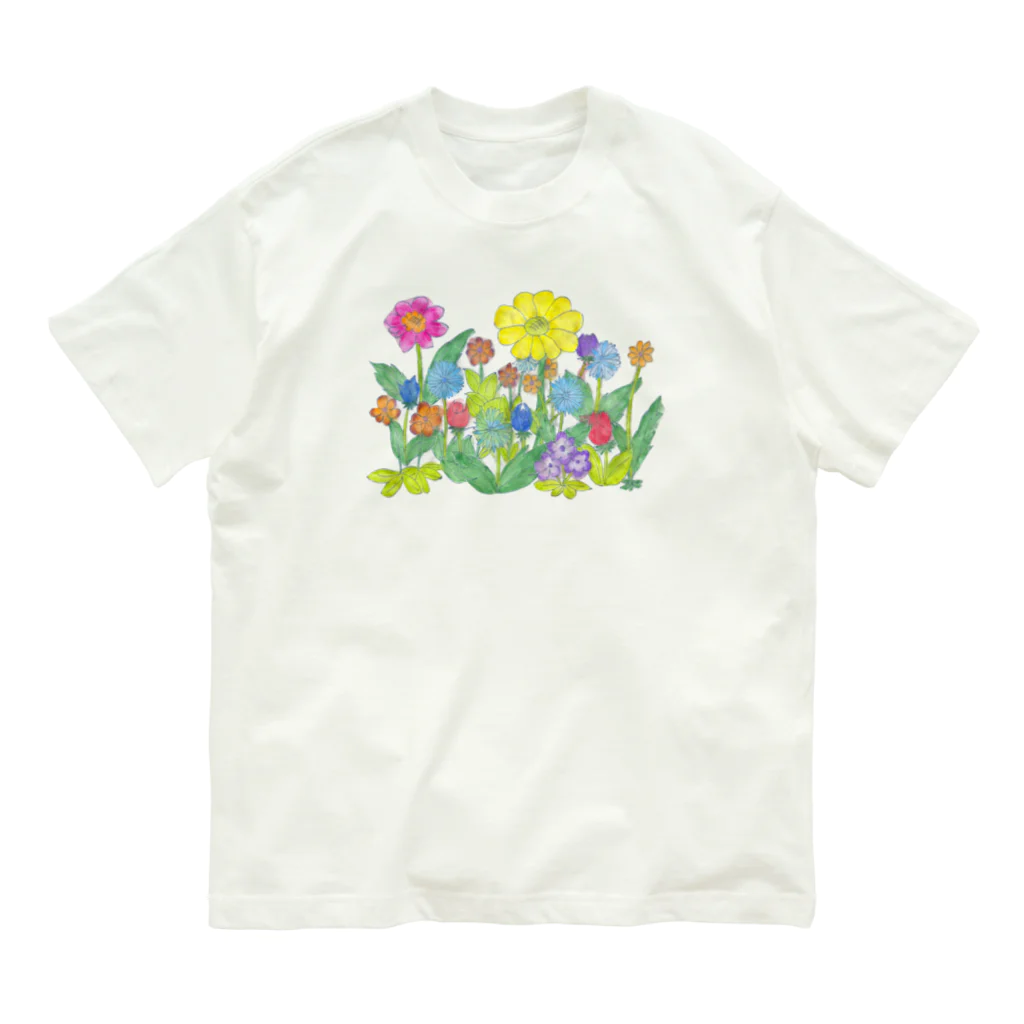 ムラカミ座公式グッズSHOPのending曲の花たち「ラッキー王」 オーガニックコットンTシャツ