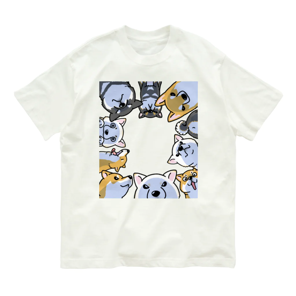 真希ナルセ（マキナル）ののぞく柴犬たち Organic Cotton T-Shirt