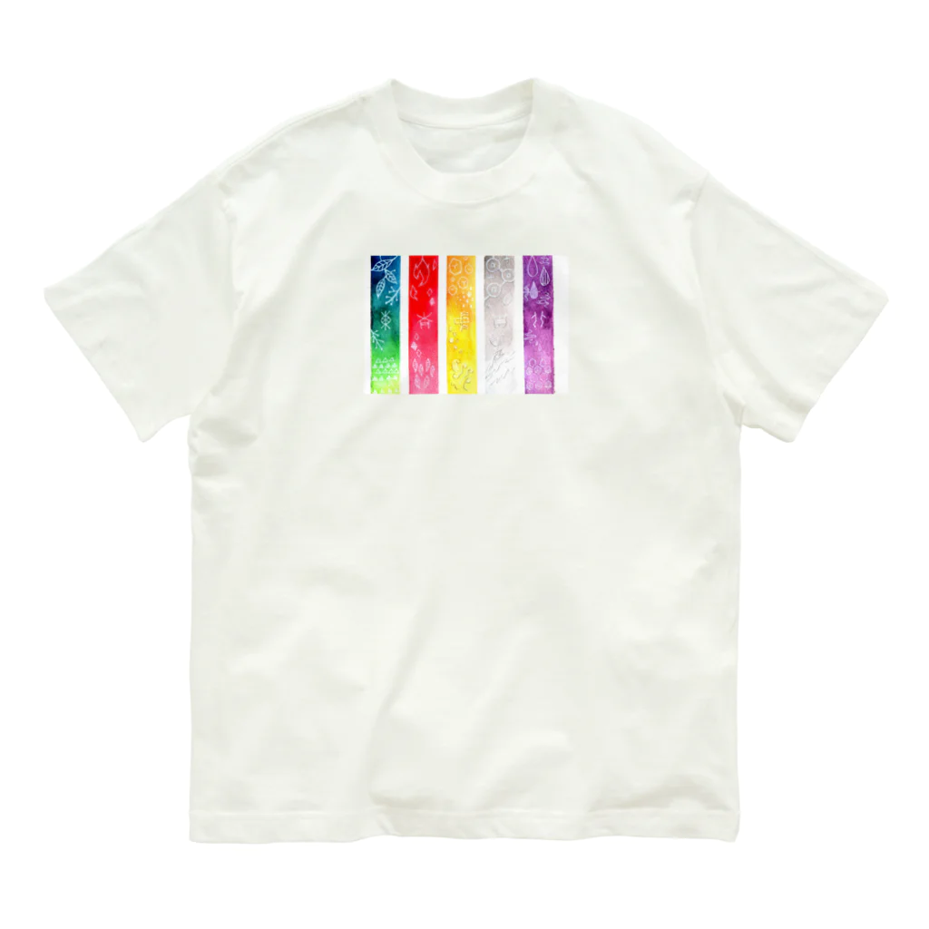 NINEの水彩 五色帯 Organic Cotton T-Shirt