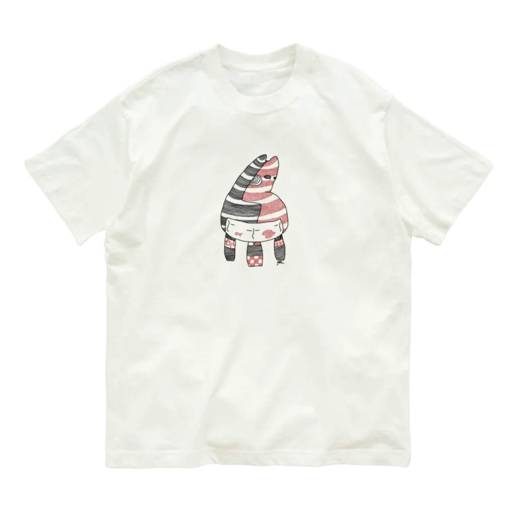 HAL-HIのクロアカネコ オーガニックコットンTシャツ