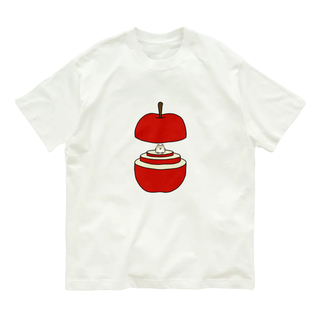 さとみ堂のりんごとポメラニアン Organic Cotton T-Shirt