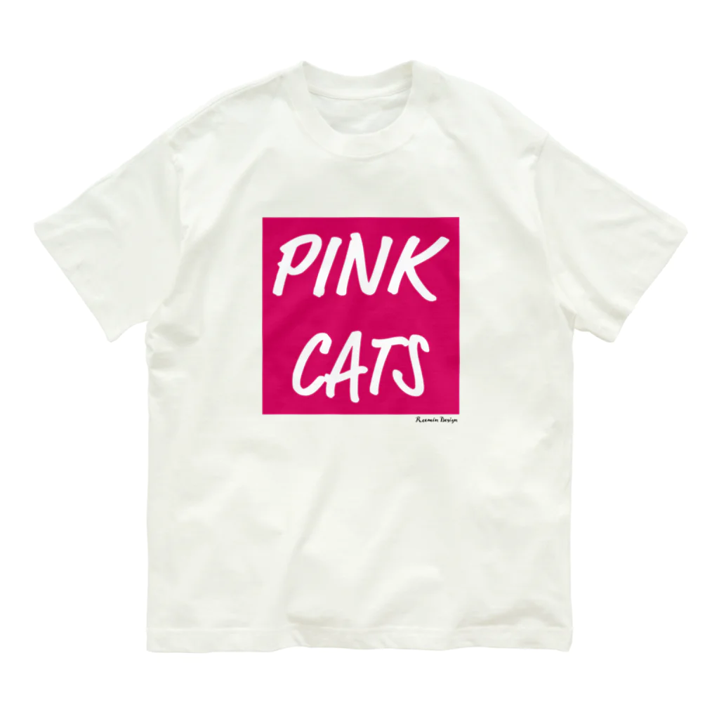 ReeminDesignのPINK CATS オーガニックコットンTシャツ