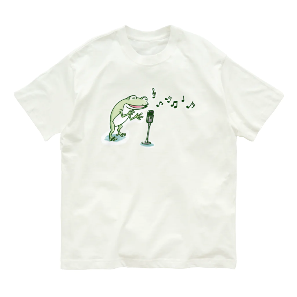 Poooompadoooourの宇田山茶舗(うたやまちゃほ)  唄うカジカガエル オーガニックコットンTシャツ