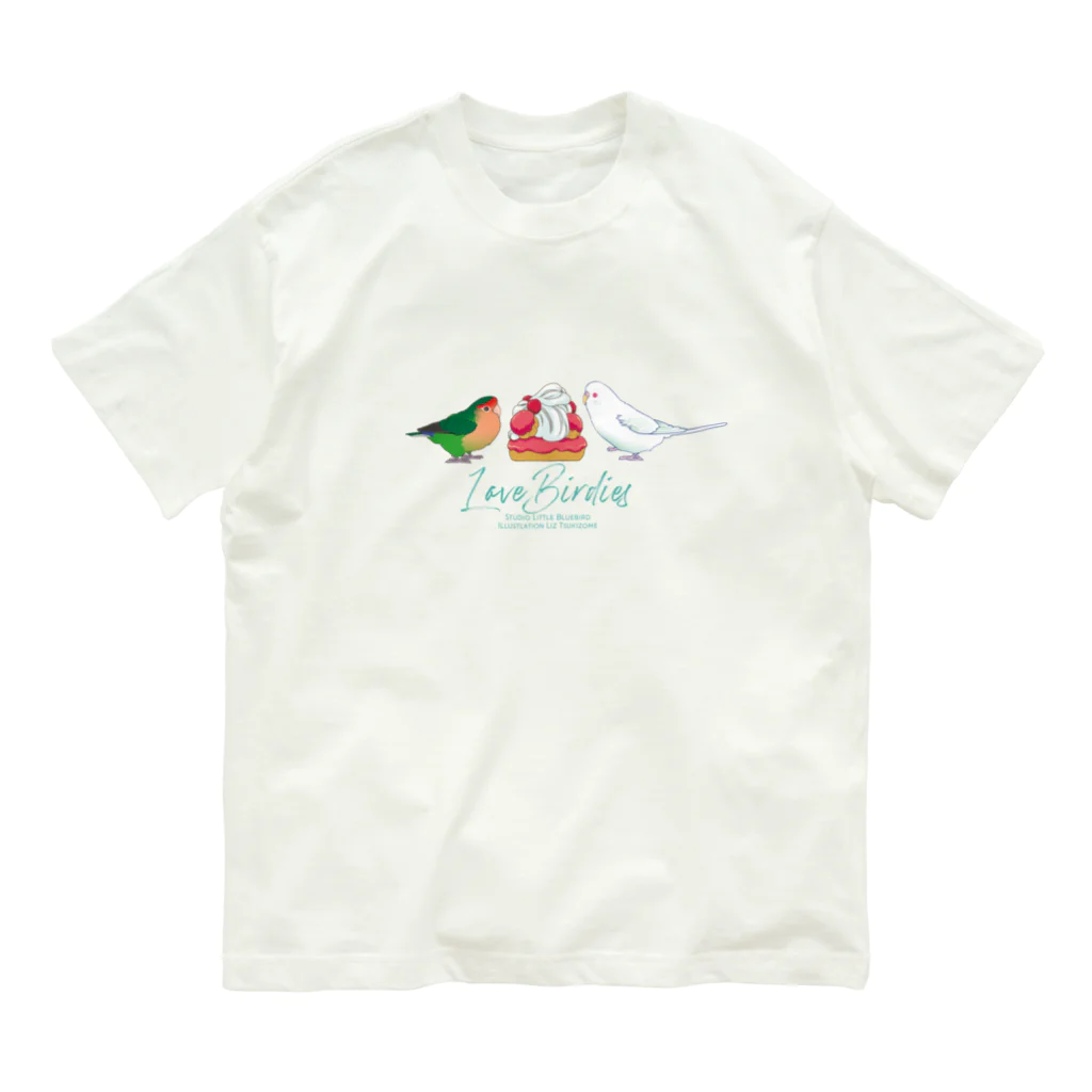 リズさんち🦜👶✨の仲良しインコちゃんず オーガニックコットンTシャツ