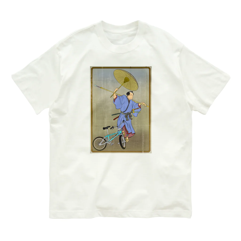 nidan-illustrationの"bmx samurai" #1 オーガニックコットンTシャツ