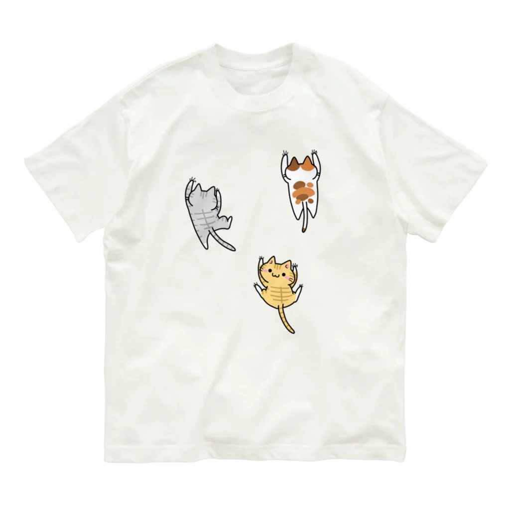 多喜の這い上がる猫たち オーガニックコットンTシャツ