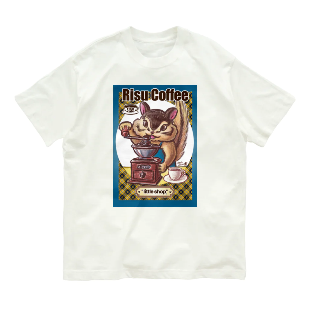 “little shop”福士悦子のリス・コーヒー オーガニックコットンTシャツ