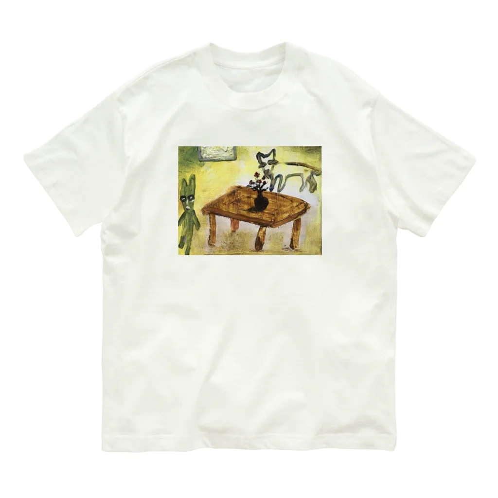 Mashioの絵画Tシャツ　部屋の絵 オーガニックコットンTシャツ