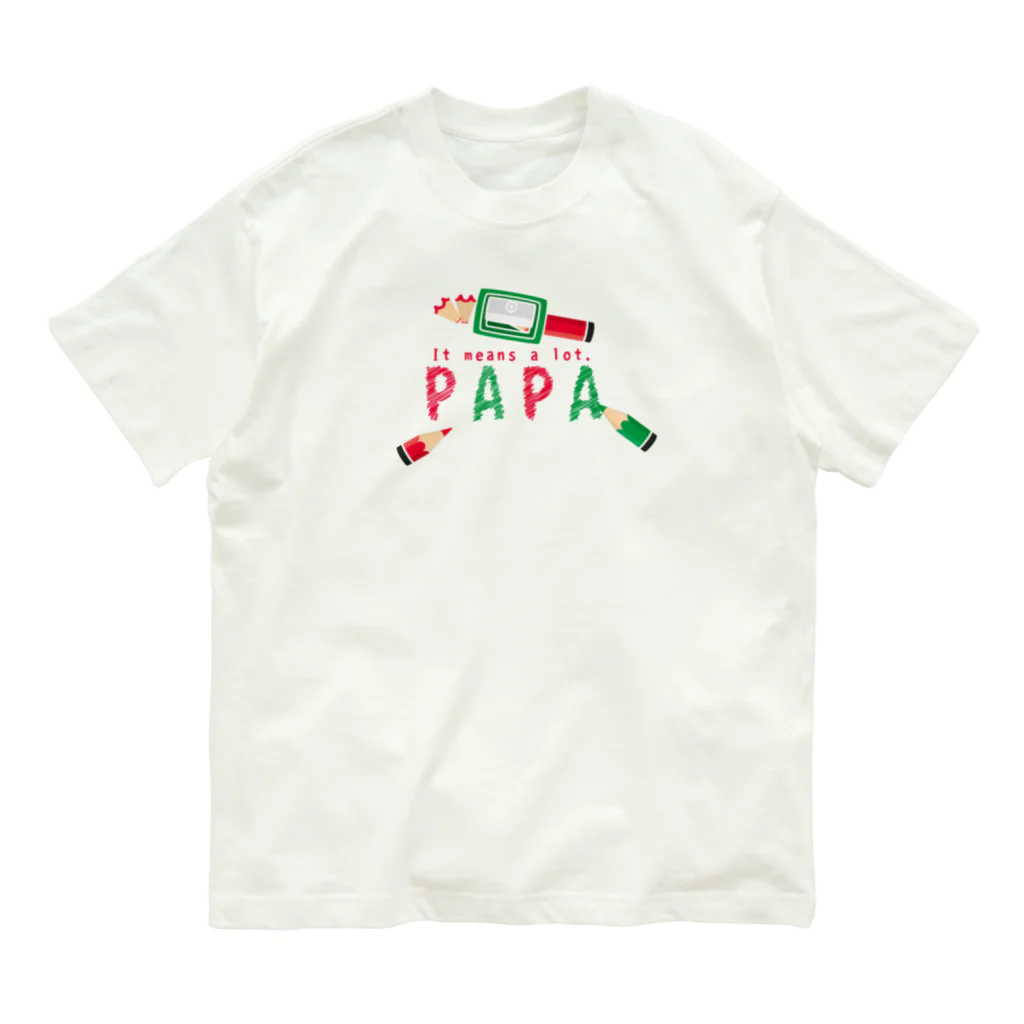 イラスト MONYAAT のちびた色鉛筆 PAPA*A Organic Cotton T-Shirt