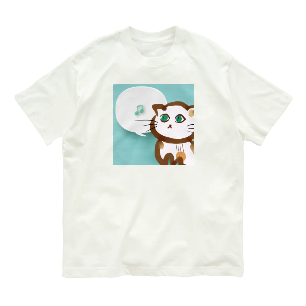 myssimoのねこぎちゃん　～ギター柄の猫～ オーガニックコットンTシャツ