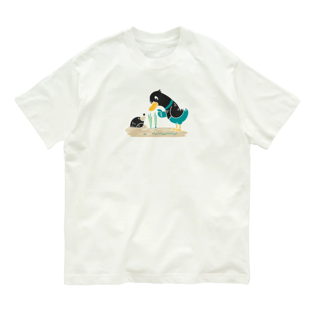 イラスト MONYAAT のねぎってる鴨カモ BM 白フチなし  Organic Cotton T-Shirt