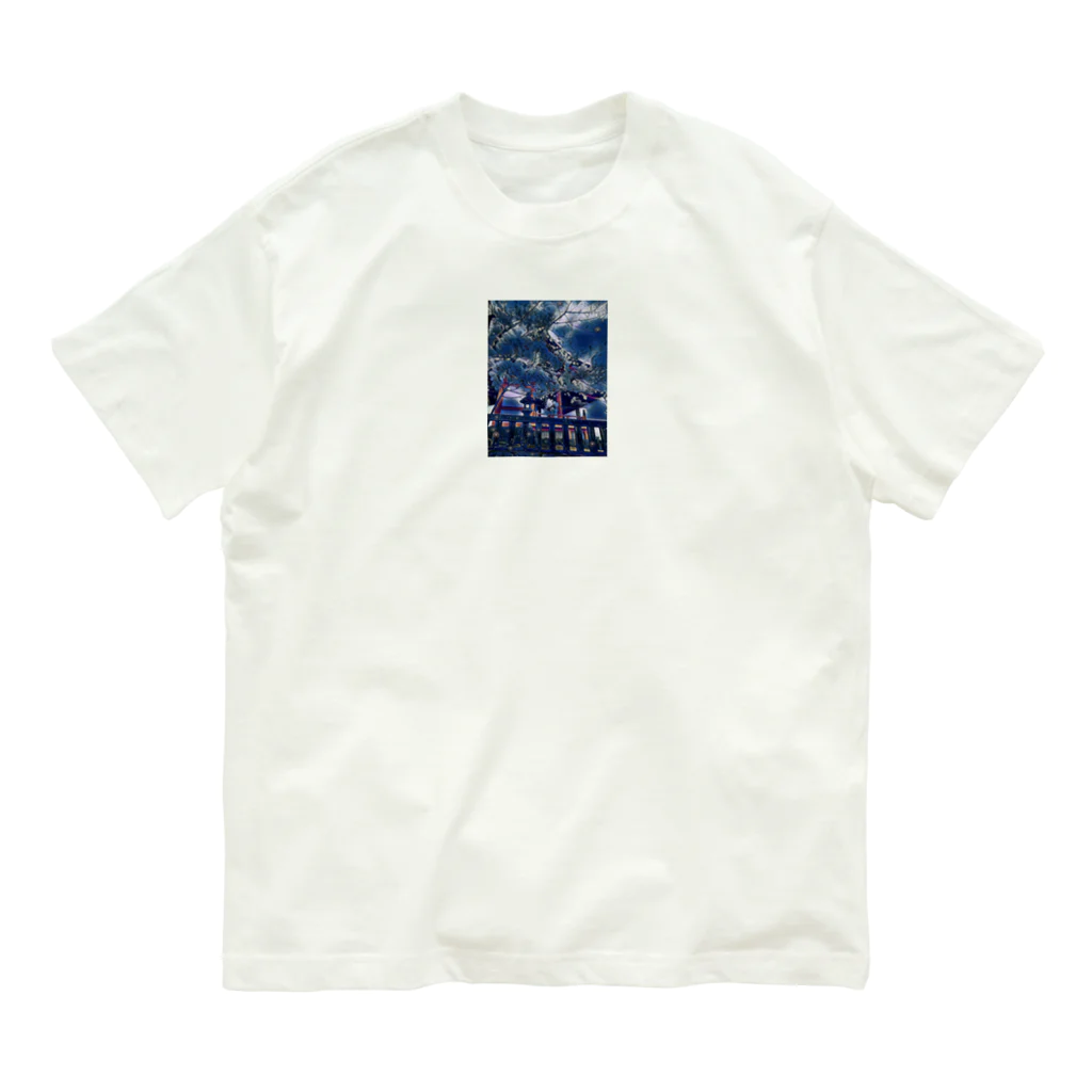 Sakura shopの桜-暗- Cherry blossom Organic Cotton T-Shirt