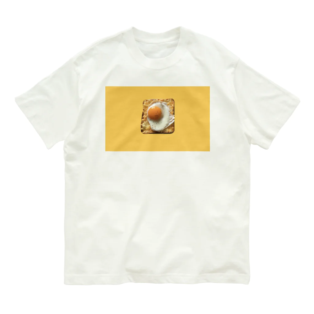 syokpanの目玉焼きのトースト オーガニックコットンTシャツ