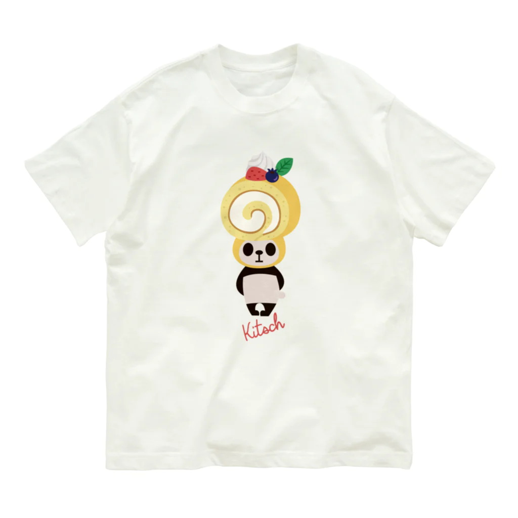 キッチュのロールケーキパンダ オーガニックコットンTシャツ