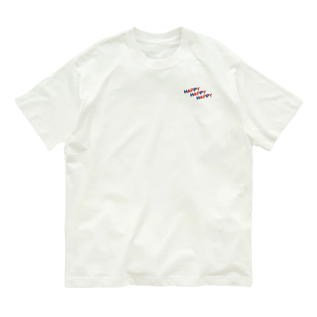 8anna storeのHAPPY HAPPY HAPPY！上を向いて笑おう！夏の裏表バージョン Organic Cotton T-Shirt