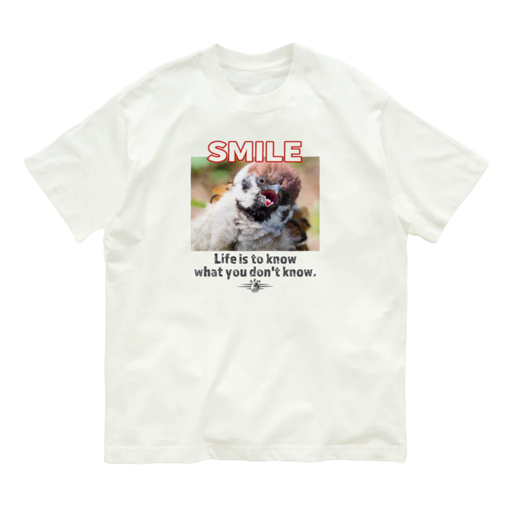 “すずめのおみせ” SUZURI店のSMILE！ Organic Cotton T-Shirt