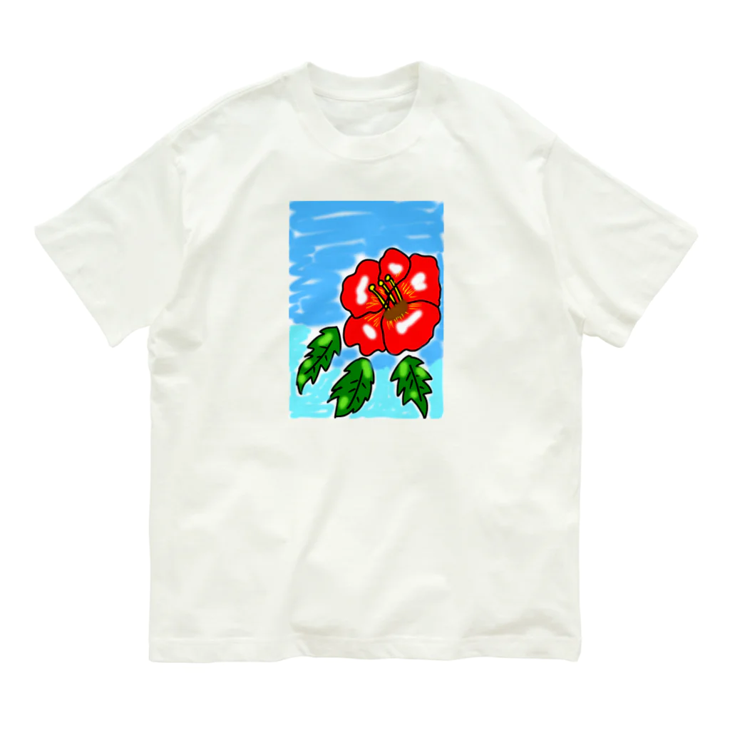 それいゆのハイビスカス オーガニックコットンTシャツ