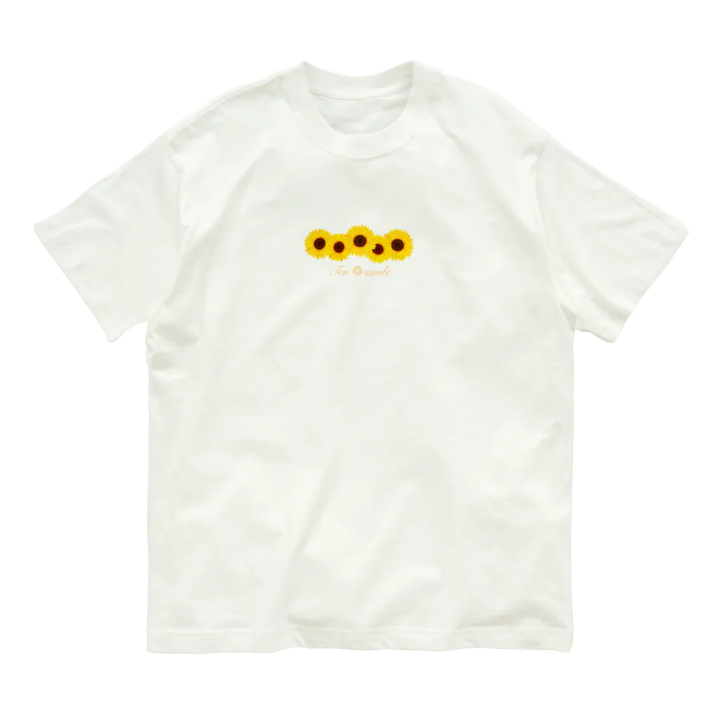 Ten☺︎smileのsunflower(LOGO) オーガニックコットンTシャツ