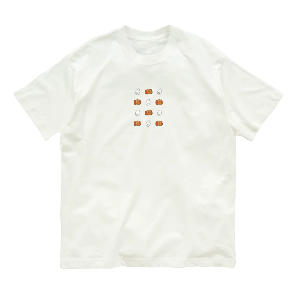 mako aiga＋米粉カフェてぃだの【てぃだ × mako aiga】《大柄》でちゅらくみちゃん と ドムくん  Organic Cotton T-Shirt