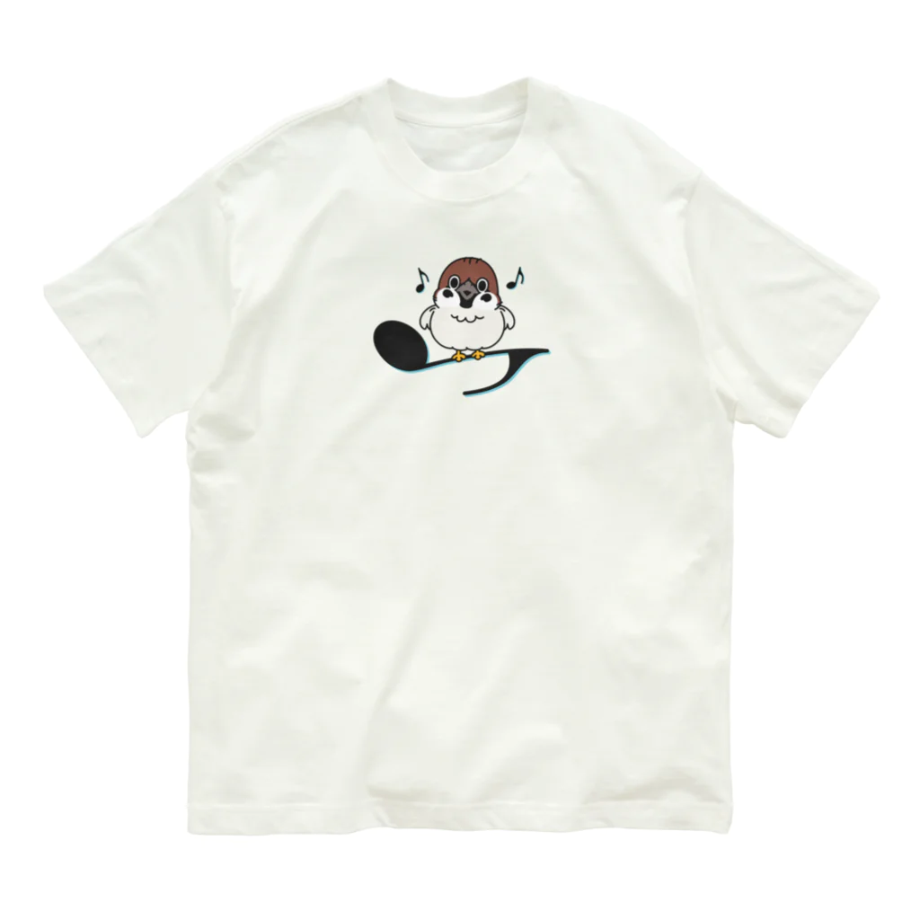 イラスト MONYAAT のスズメがちゅん A_M Organic Cotton T-Shirt