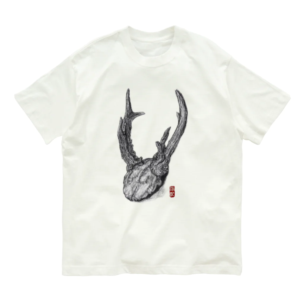 JapaneseArt Yui ShopのDeer horn オーガニックコットンTシャツ