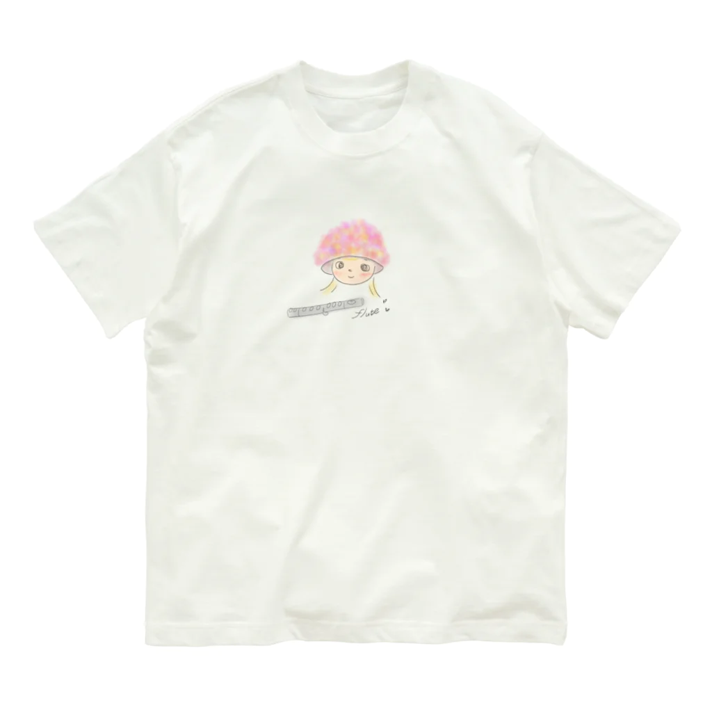 SHIHO NO WAのflute chan オーガニックコットンTシャツ