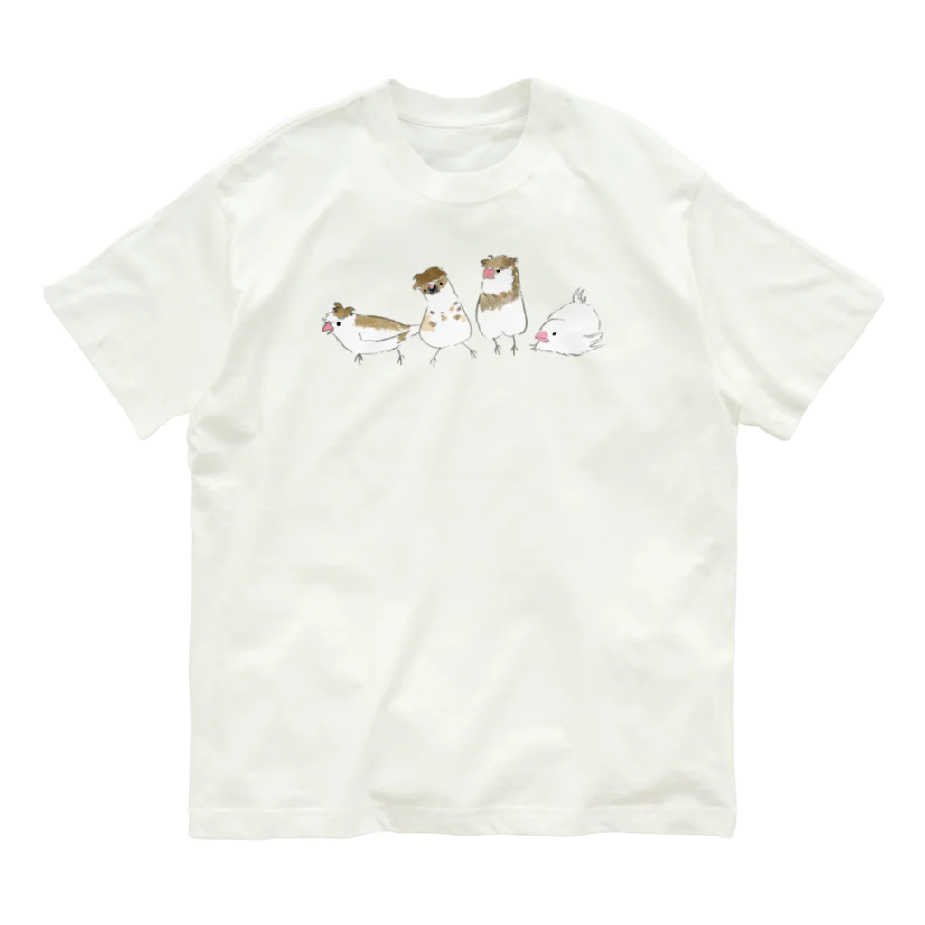 バードマンちえぞーの十姉妹のみなさん Organic Cotton T-Shirt