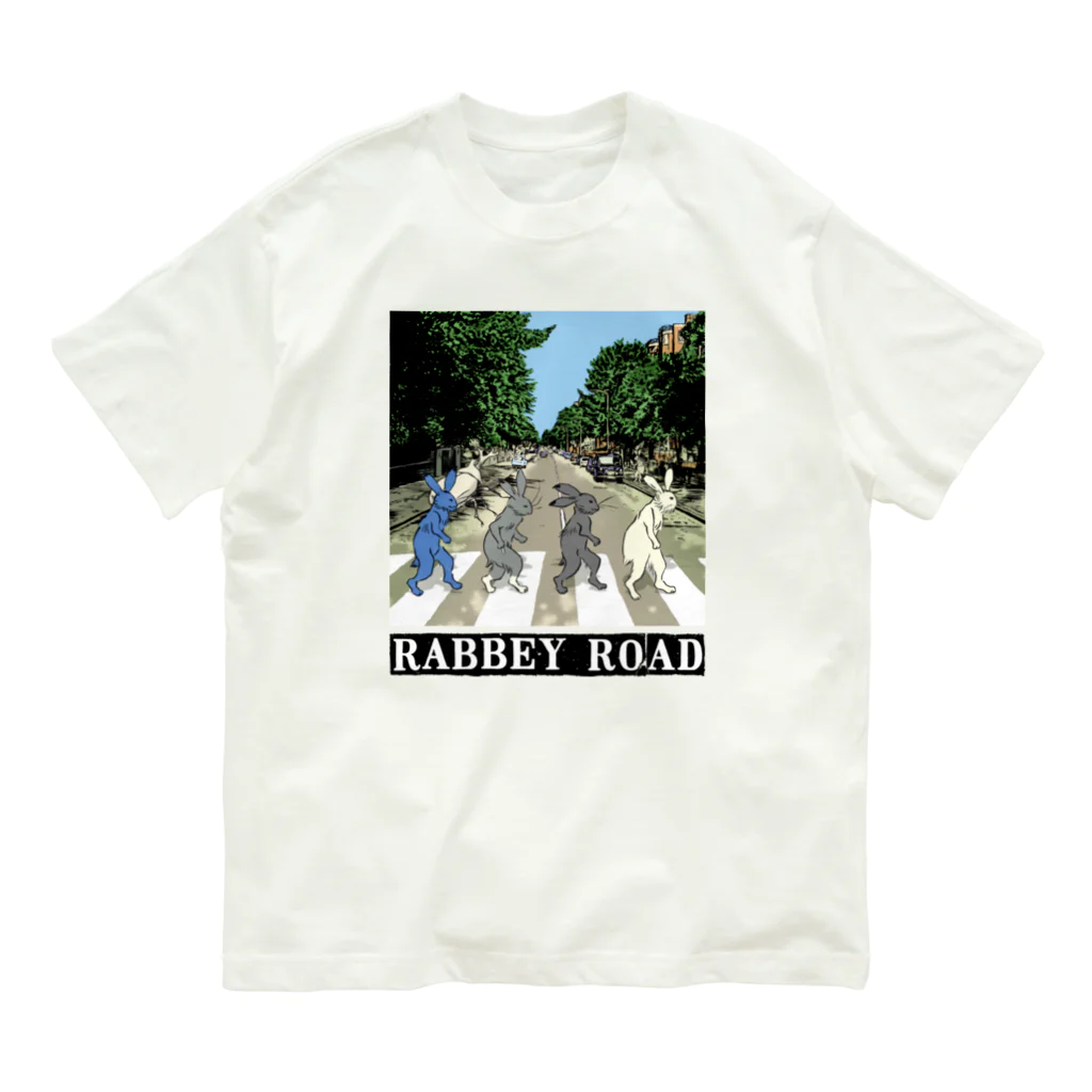 超獣★GIGAのRABBEY ROAD【タイトルA】 Organic Cotton T-Shirt