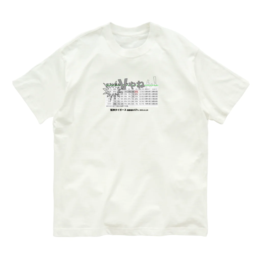 プロ野球優勝確率の優勝確率2021 阪神 67%記念 Organic Cotton T-Shirt