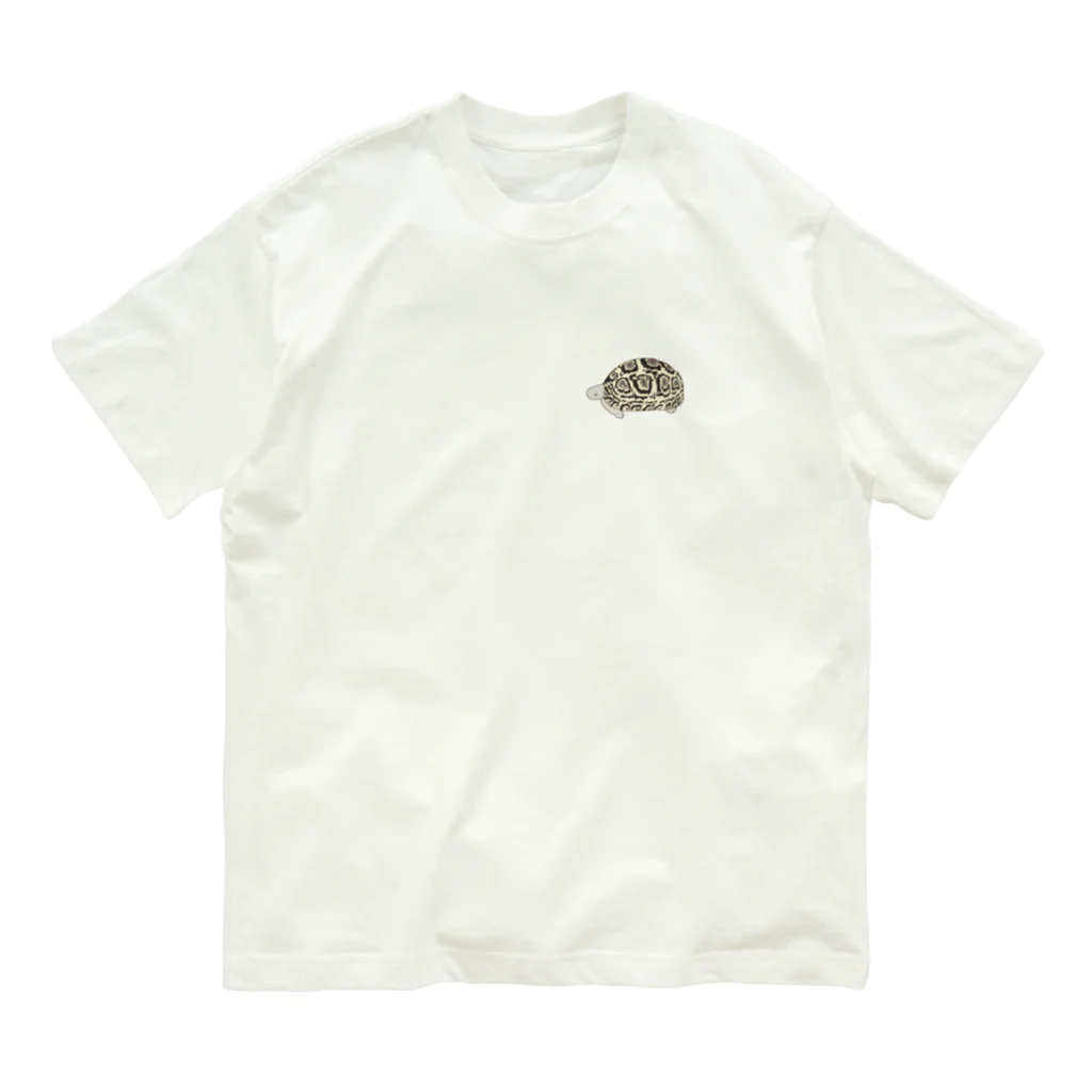 puikkoのリクガメ　ヒョウモンガメ（ワンポイント） Organic Cotton T-Shirt