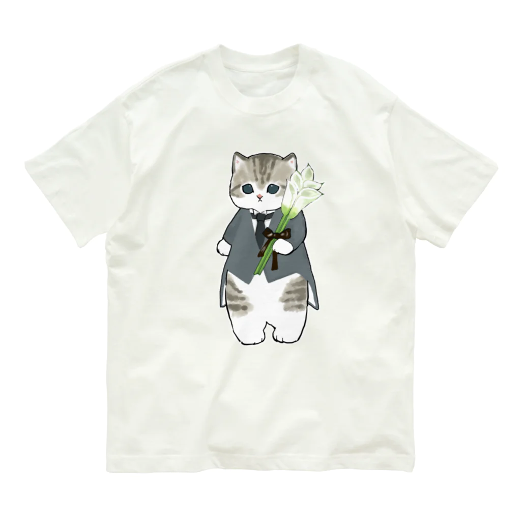 mofusandの花婿にゃん オーガニックコットンTシャツ