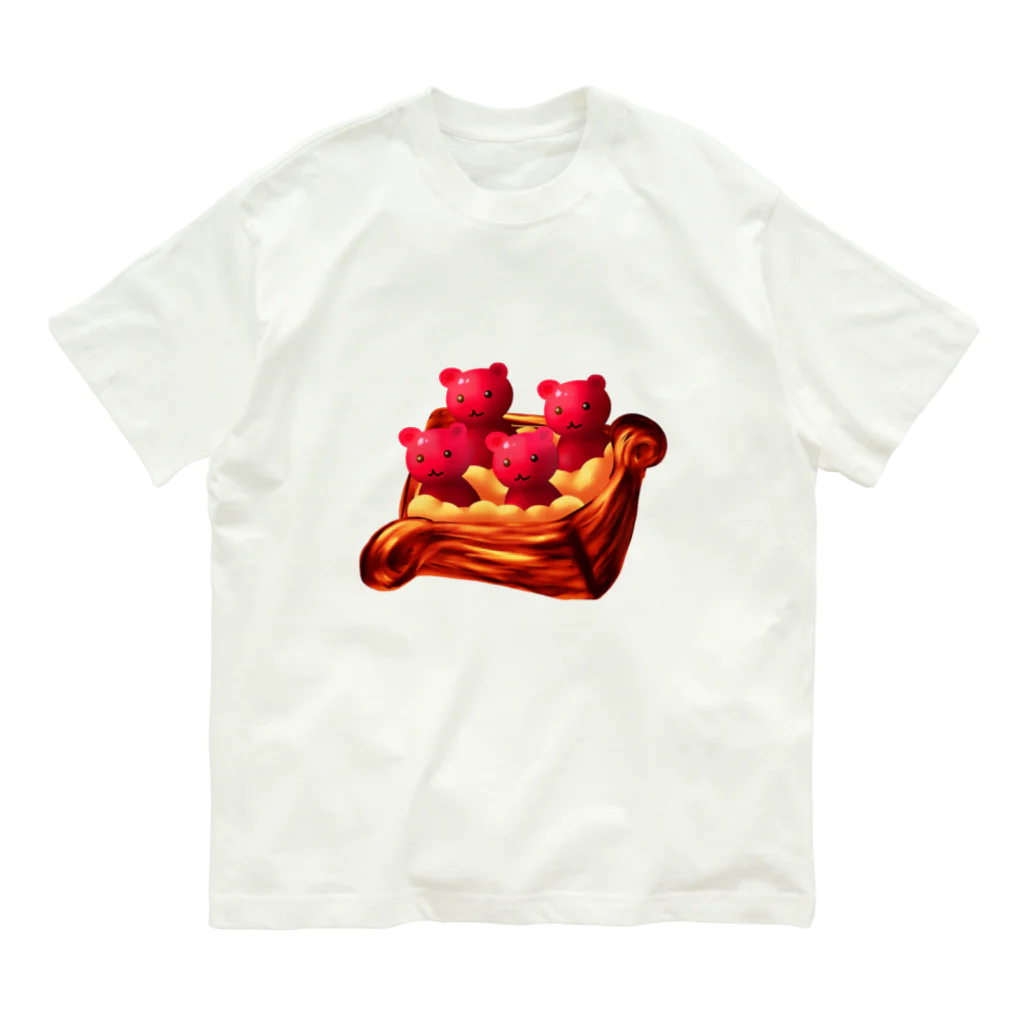 くまがすきのくまパン（さくらんぼのデニッシュ） オーガニックコットンTシャツ