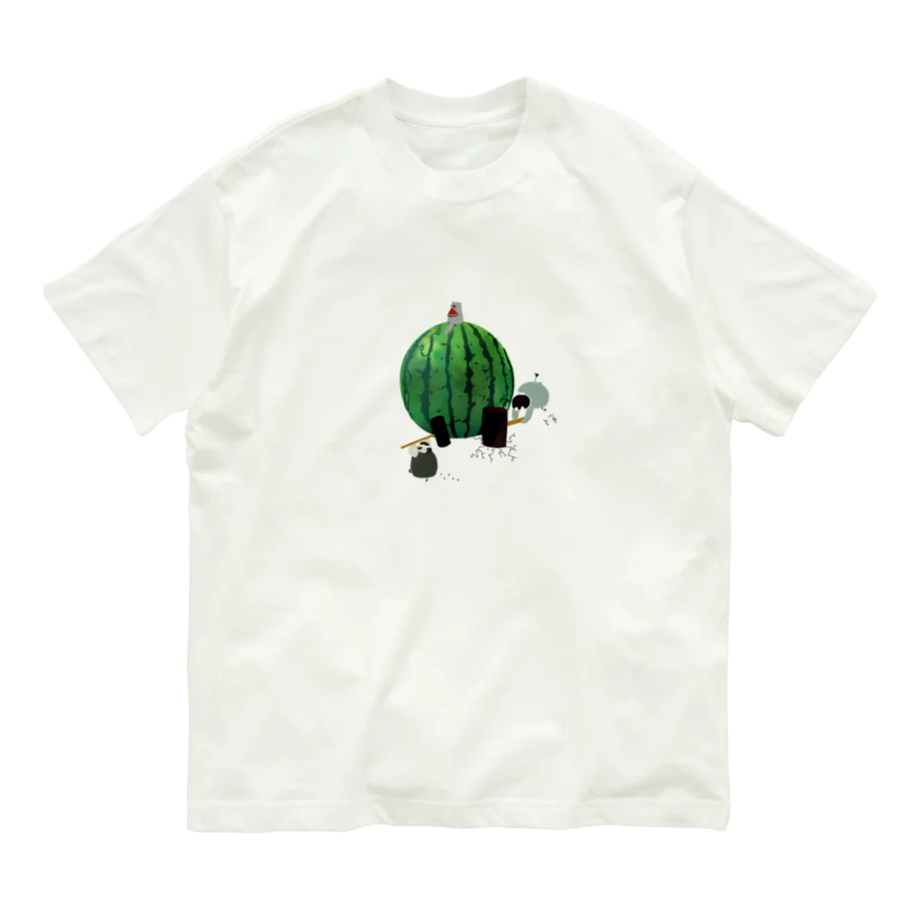 またまたのスイカ割りペンギン Organic Cotton T-Shirt