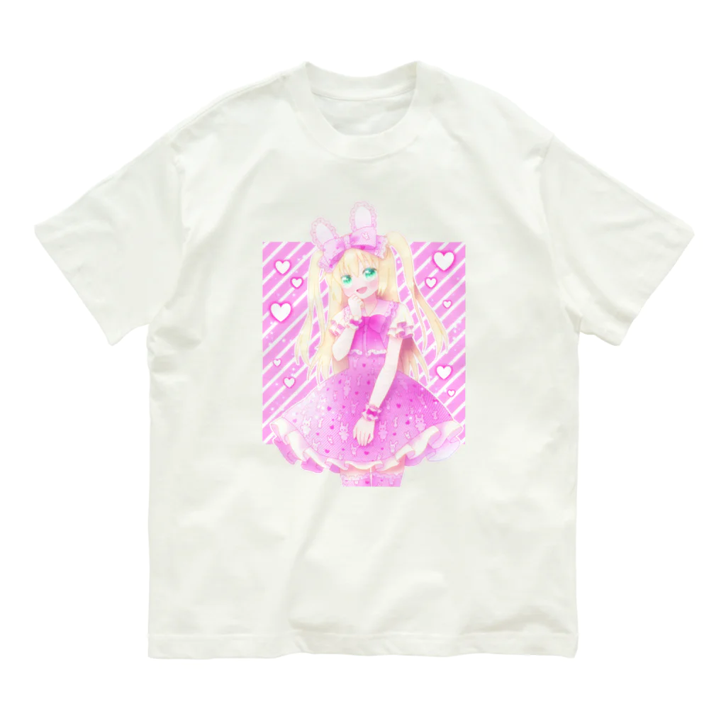 かわいいもののおみせ　いそぎんちゃくの💕🐰 オーガニックコットンTシャツ