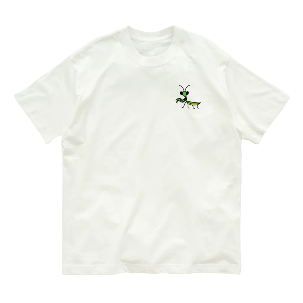 モリチエコのカマキリmini オーガニックコットンTシャツ