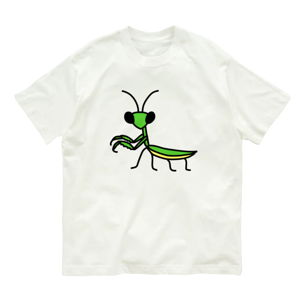 モリチエコのカマキリ オーガニックコットンTシャツ