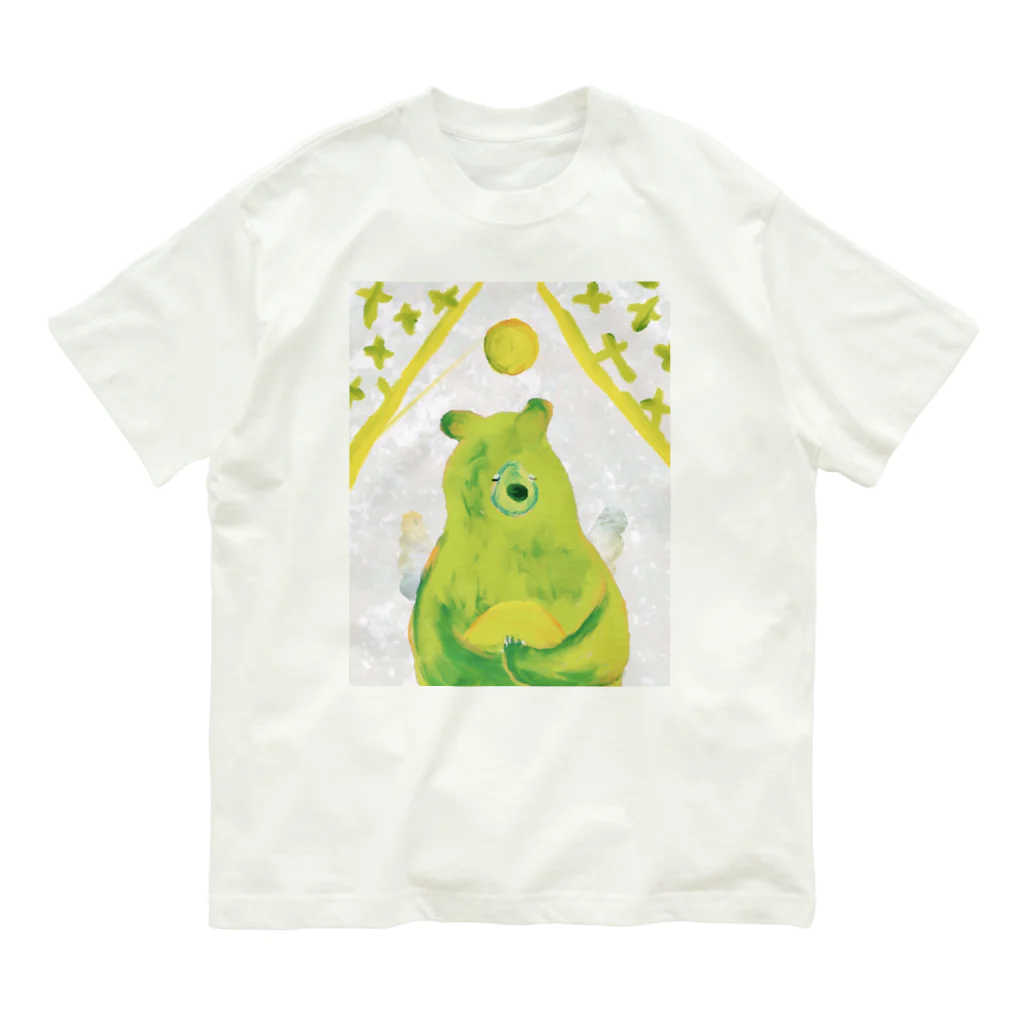 ヤマダサヲリの祈りのくま オーガニックコットンTシャツ