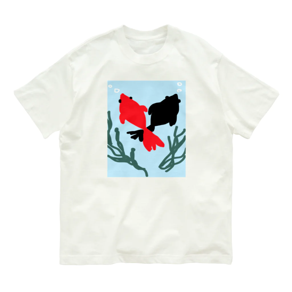 inko andの交錯する金魚 オーガニックコットンTシャツ