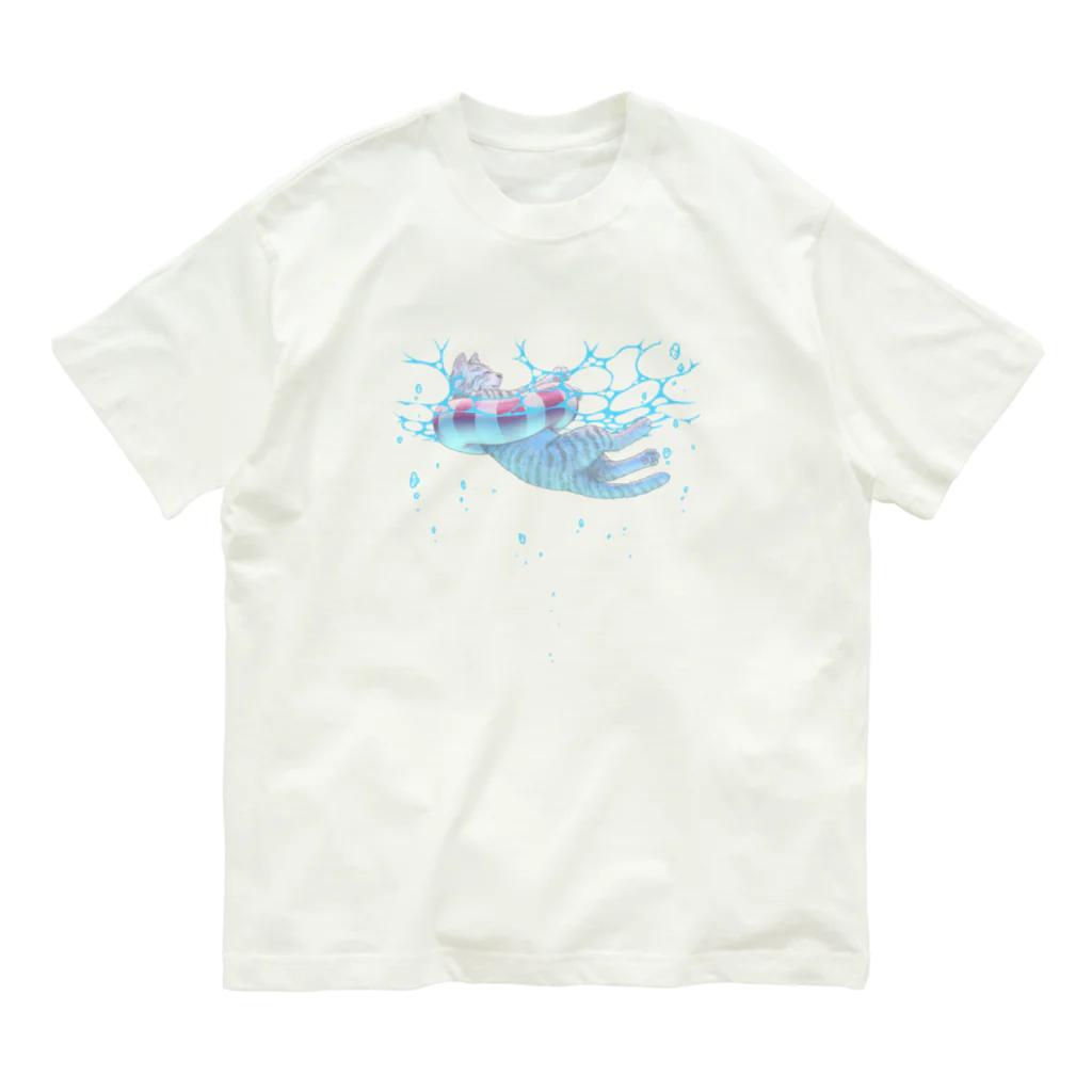 nya-mew（ニャーミュー）のぷかぷかひるね オーガニックコットンTシャツ